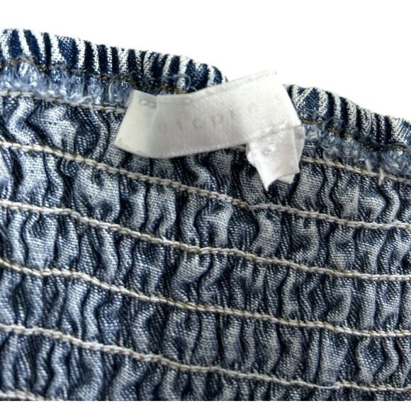 etophe studios Denim Stone Wash Bustier Top Sz Small Cowboy/Western Core Corset - Picture 3 of 8